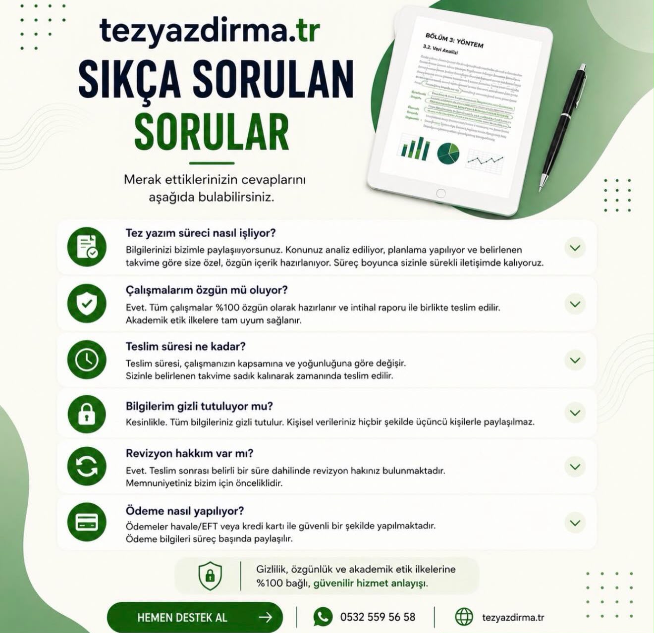 Tez Yazdırma - Sıkça Sorulan Sorular
